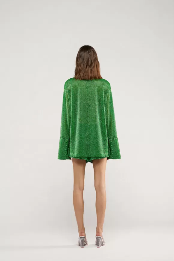 Women Oséree Shirts-Lumiere Sleeves Shirt Emerald