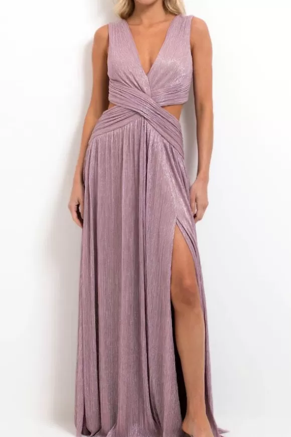 Women PatBo Dresses-Lurex Plunge Maxi Dress Blush