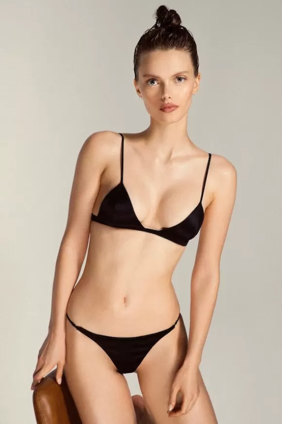 Women Fleur Du Mal Bras & Briefs-Lux Triangle Bra Black