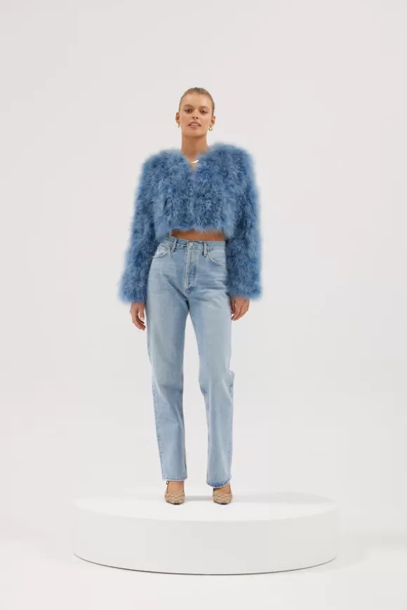 Women Bubish Jackets & Coats-Manhattan Feather Jacket Denim