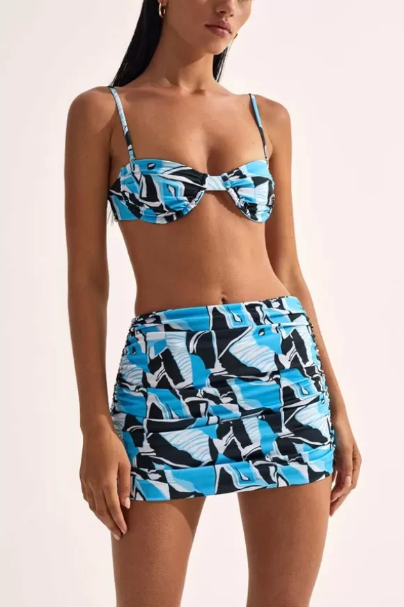 Women Cin Cin swim Skirts-Martini Mini Skirt Artifice Aqua