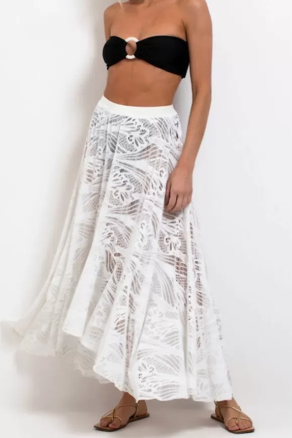 Women PatBo Skirts-Metallic Lace Beach Skirt