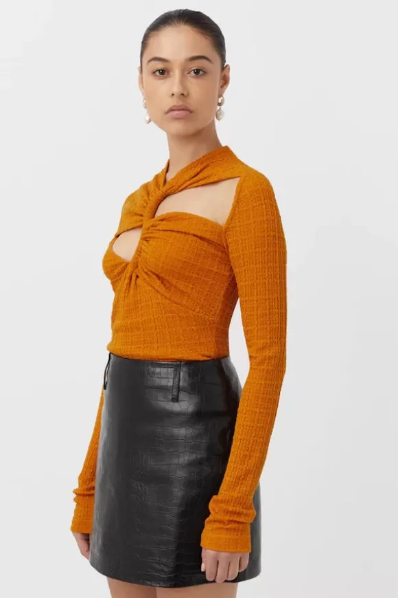 Women Camilla And Marc Tops-Nemesia Long Sleeve Top Burnt Orange