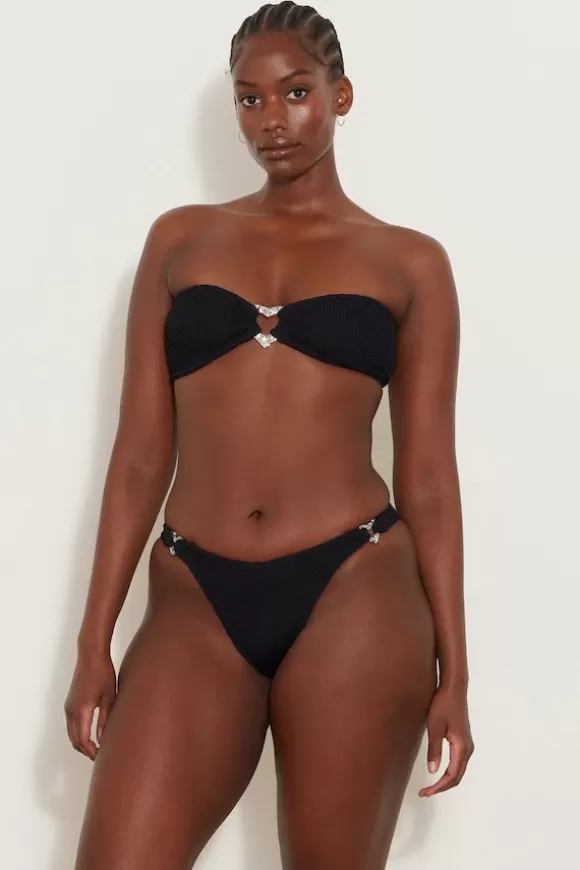 Women Hunza G Swimwear-Nicole Bikini Black/Silver