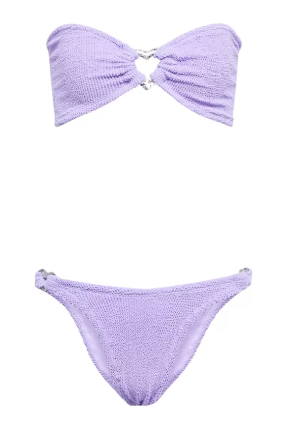 Women Hunza G Swimwear-Nicole Bikini Lilac/Silver