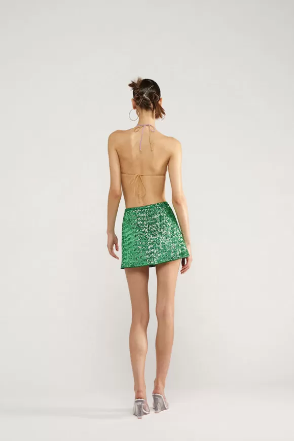 Women Oséree Skirts-Paillettes Mini Skirt Emerald