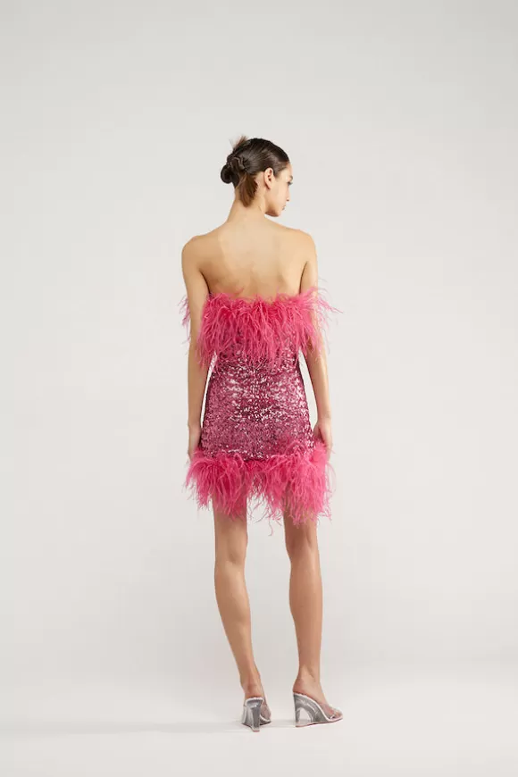 Women Oséree Dresses-Paillettes Plumage Mini Dress Rose