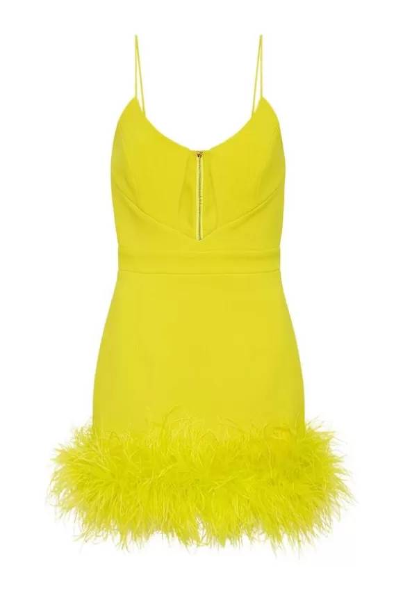 Women Rebecca Vallance Dresses-Piero Feather Mini Lime