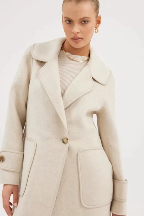 Women Bubish Jackets & Coats-Piper Cashmere Coat Stone