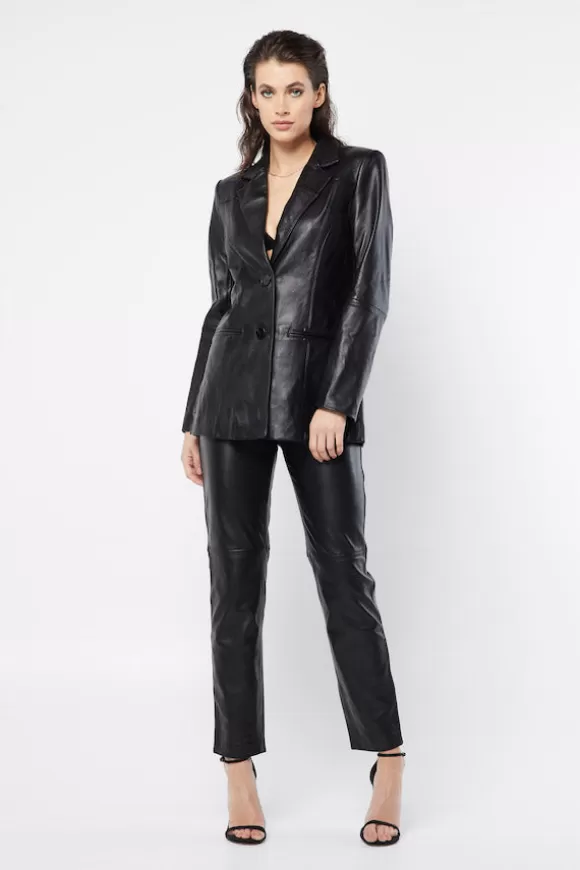 Women Mossman Jackets & Coats-Reliance Leather Blazer