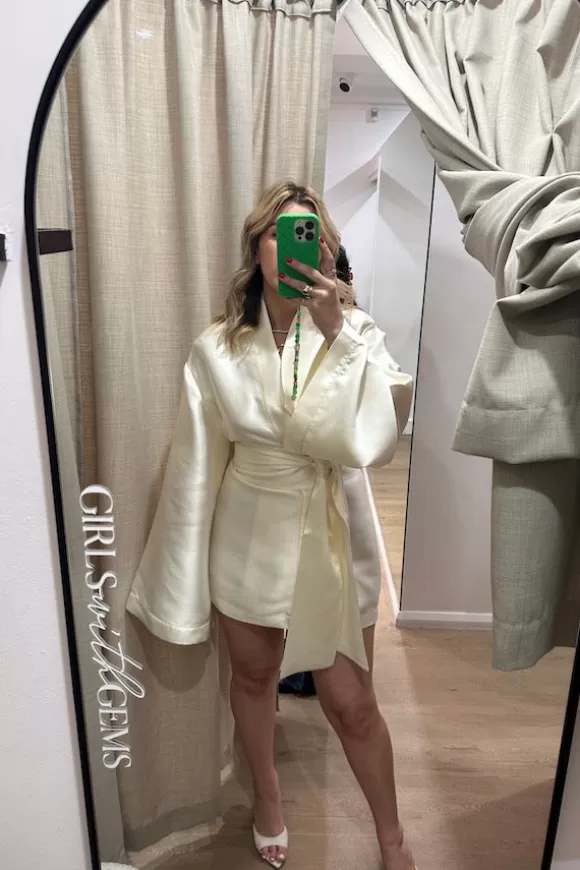 Women Khirzad Femme Jackets & Coats-Rio Robe Short Ivory