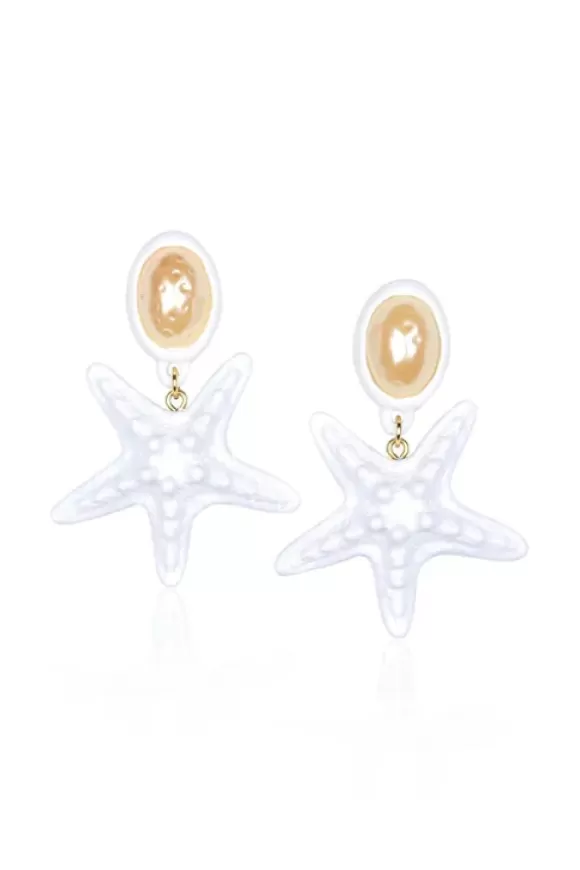 Women Shop Julietta Earrings-Riviera Queen White