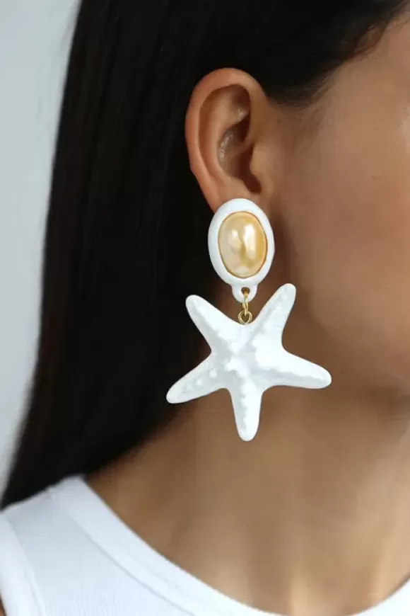 Women Shop Julietta Earrings-Riviera Queen White