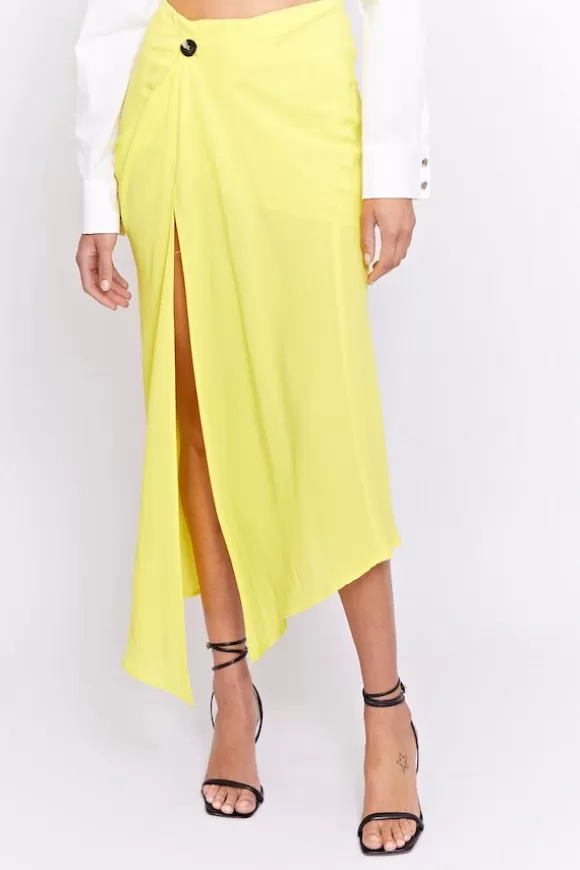 Women Pfeiffer Skirts-Rowan Bias Cut Skirt Lemon