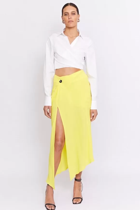 Women Pfeiffer Skirts-Rowan Bias Cut Skirt Lemon