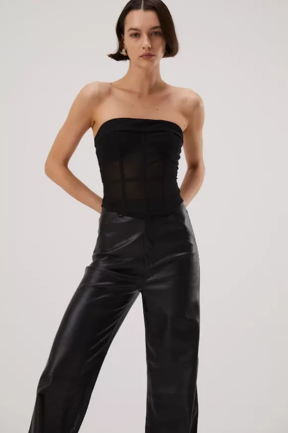 Women Misha Tops-Rumi Mesh Bustier Black