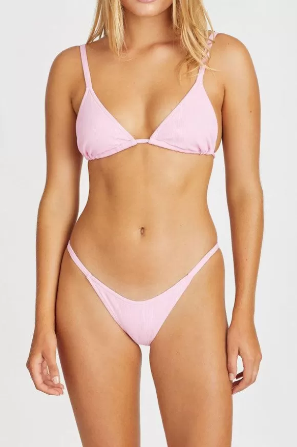 Women Zulu & Zephyr Swimwear-Sea Pink Ribbed String Curve Brief