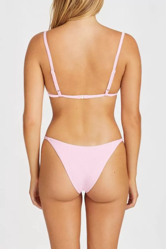 Women Zulu & Zephyr Swimwear-Sea Pink Ribbed String Curve Brief