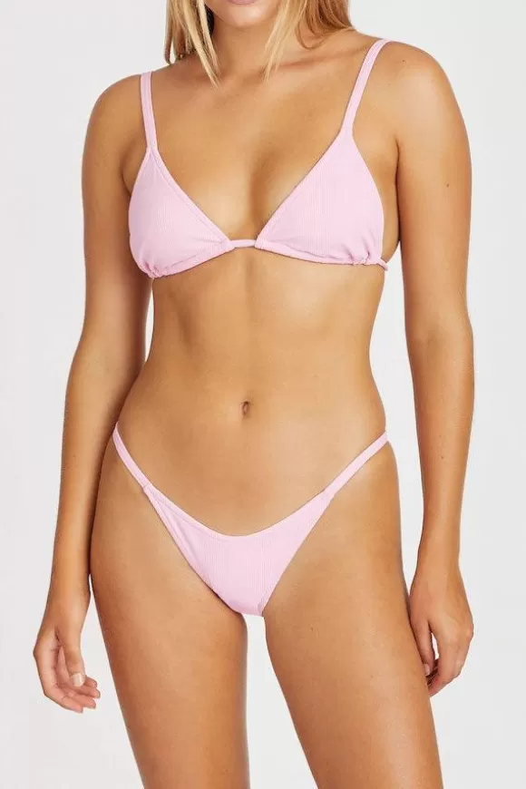 Women Zulu & Zephyr Swimwear-Sea Pink Ribbed Triangle