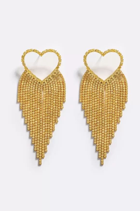 Women Emma Pills Earrings-Sparkling Heart Earrings Gold