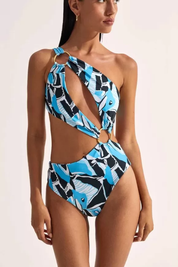 Women Cin Cin swim Swimwear-Spectacle Cut Out Swimsuit Artifice Aqua