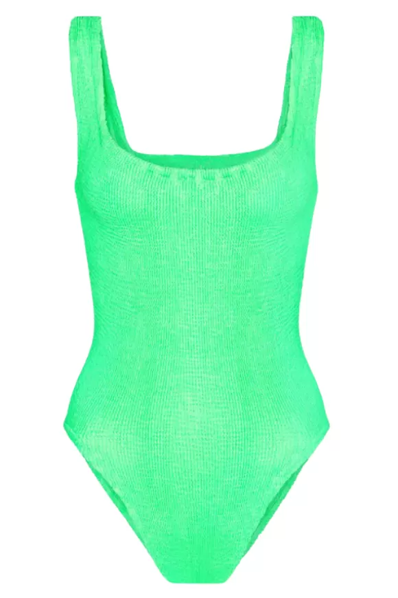 Women Hunza G Swimwear-Square Neck Swim Lime