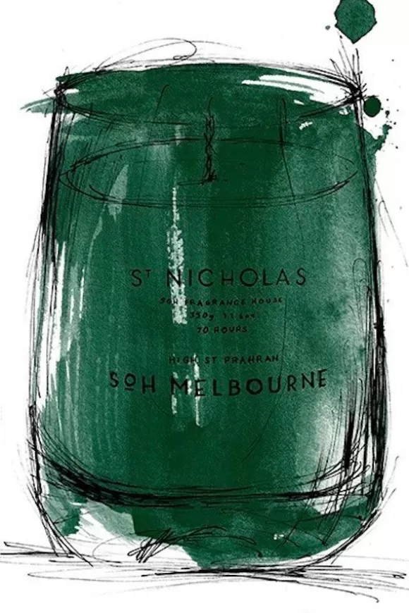 Women SOH Melbourne Candles-St. Nicholas Green Matte Glass