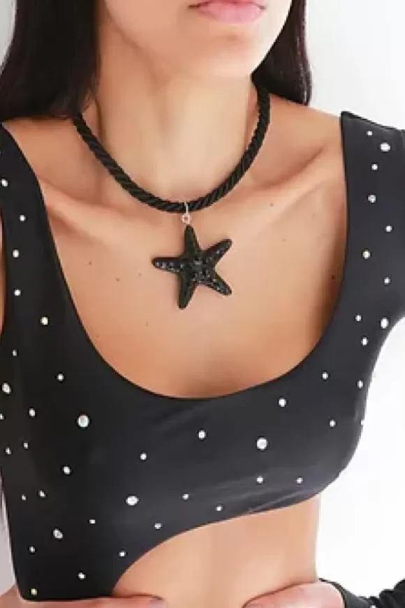 Women Shop Julietta Necklaces-Starfish Choker Black