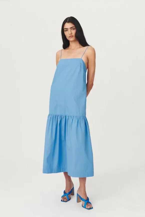 Women Rowie Dresses-Sunny Organic Midi Dress Cornflower