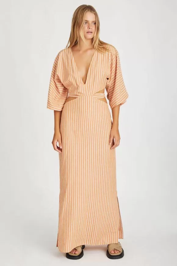 Women Zulu & Zephyr Dresses-Tangerine Stripe Dress