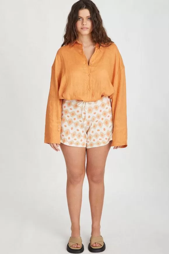 Women Zulu & Zephyr Shorts-Tangerine Tile Knit Short