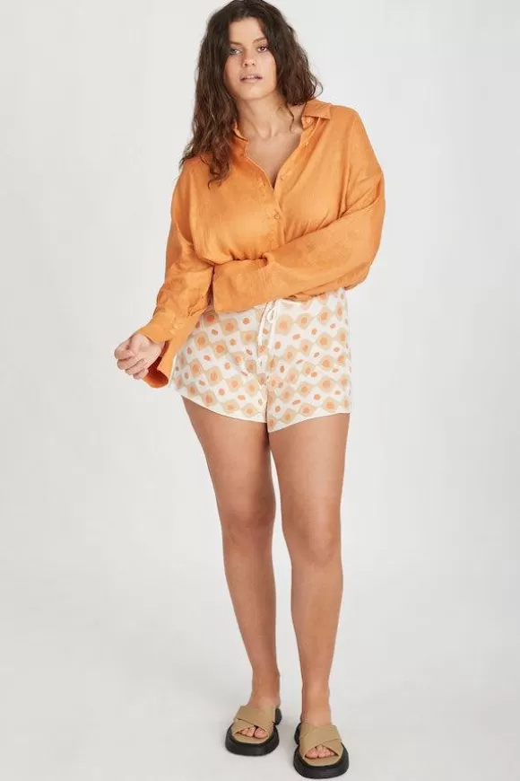 Women Zulu & Zephyr Shorts-Tangerine Tile Knit Short