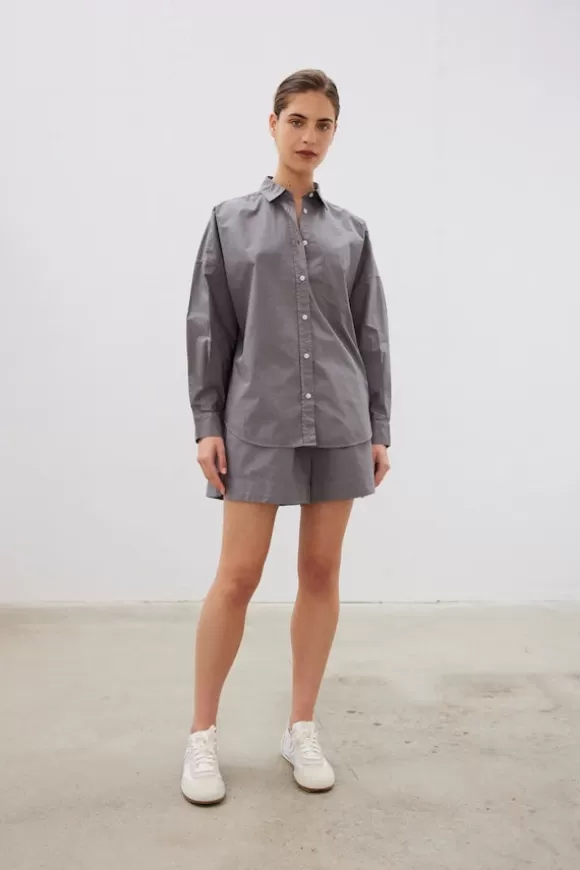 Women LMND Shirts-The Chiara Shirt Charcoal