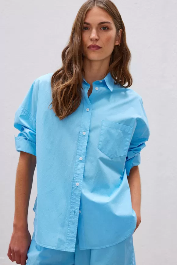 Women LMND Shirts-The Chiara Shirt Cornflower