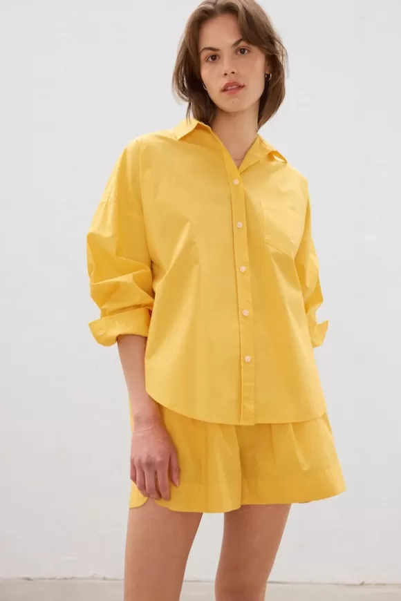 Women LMND Shirts-The Chiara Shirt Honey