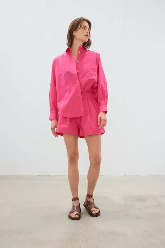 Women LMND Shirts-The Chiara Shirt Hyper Pink