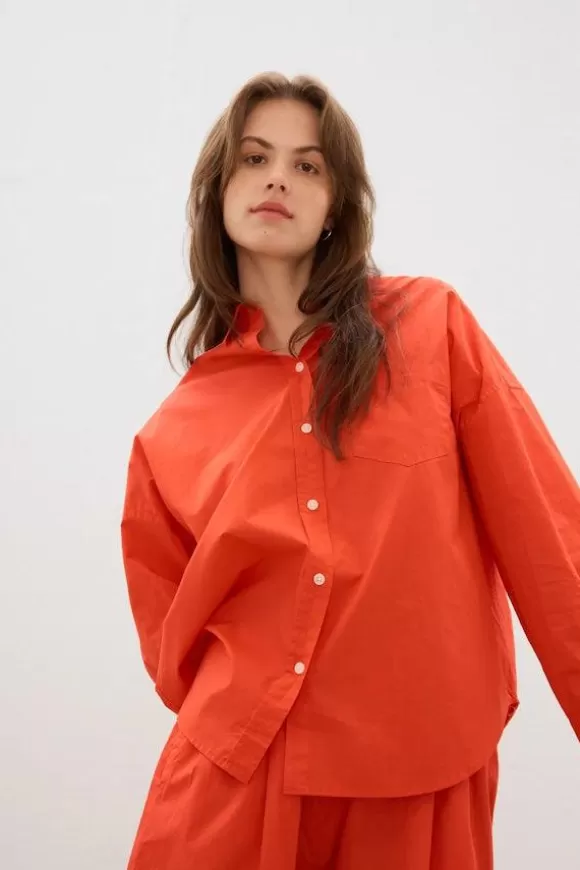 Women LMND Shirts-The Chiara Shirt Real Red