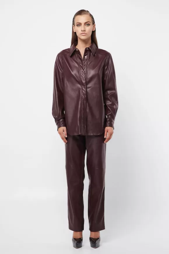 Women Mossman Shirts-The Habitual Shirt Burgundy