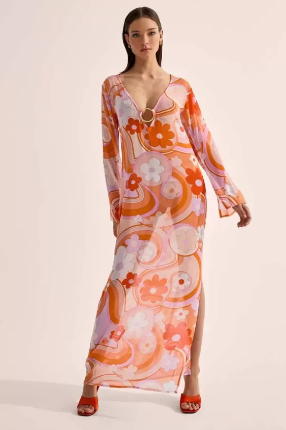 Women Cin Cin swim Dresses-Totem Hoop Maxi Dress Bloom