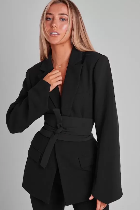 Women Odd Muse Jackets & Coats-Ultimate Muse Blazer With Additional Belts Black