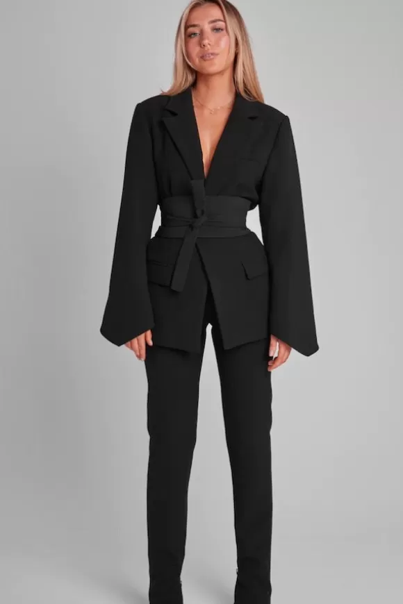 Women Odd Muse Jackets & Coats-Ultimate Muse Blazer With Additional Belts Black