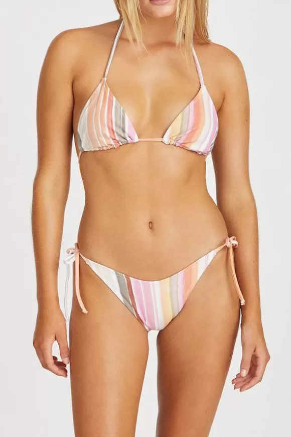 Women Zulu & Zephyr Swimwear-Watercolour Stripe Reversible Stripe Curve Tie Brief