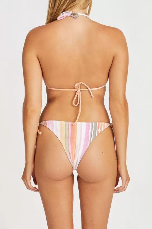 Women Zulu & Zephyr Swimwear-Watercolour Stripe Reversible Stripe Curve Tie Brief