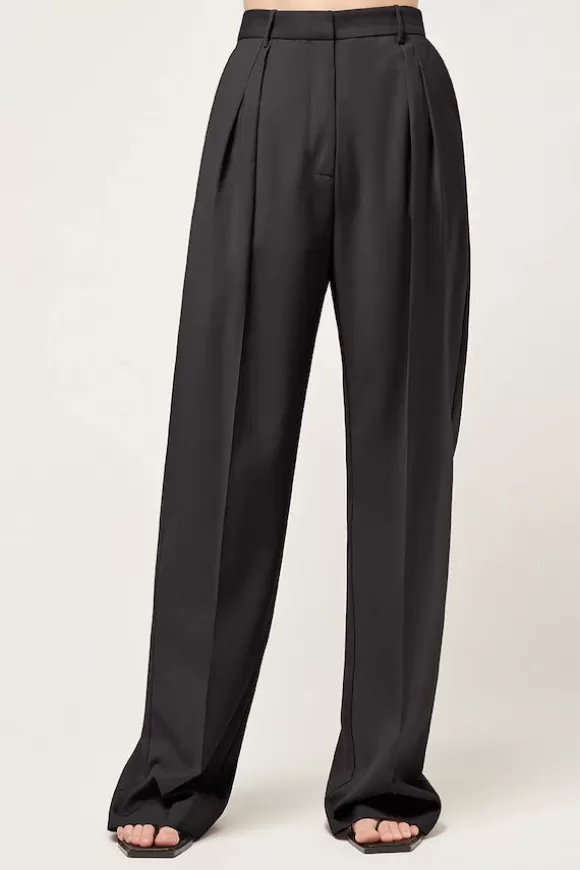 Women Michael Lo Sordo Pants-Wide Leg Wool Boy Pant Black